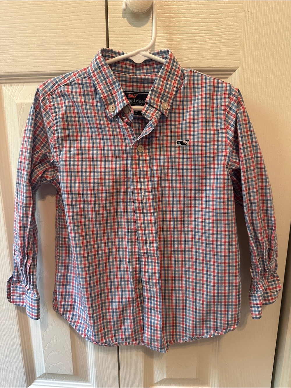 Vineyard Vines Red and Blue Plaid Button-Down Shirt